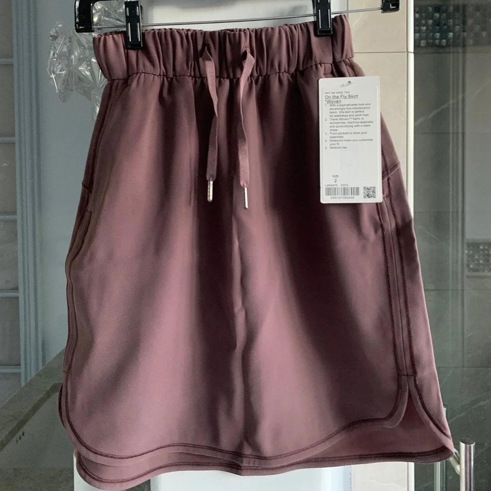 Lululemon On the Fly Skirt Woven: Cherry Cola - Picture 10 of 11
